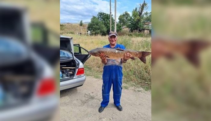 Рибар улови огромна риба в езерото край село Казичене
